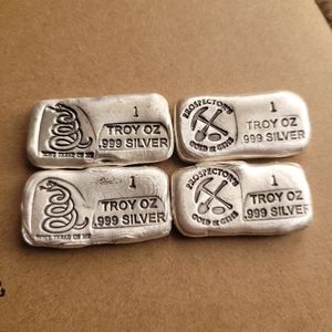 4 hand poured silver bullion bars SOLD